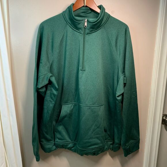 Men's Duluth Trading Co Green 1/4 Zip Long Sleeve Sweatshirt Fleece XL - Picture 1 of 7